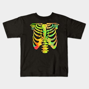 Art Bones Halloween Art Teacher Gift Idea Skeleton Painter Kids T-Shirt